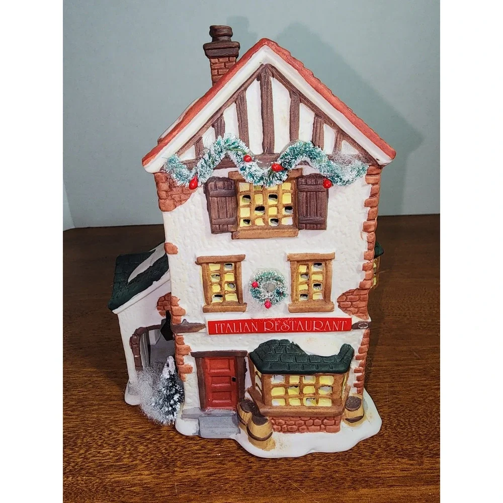 Dickensville Porcelain Lighted House Italian Restaurant 7.75